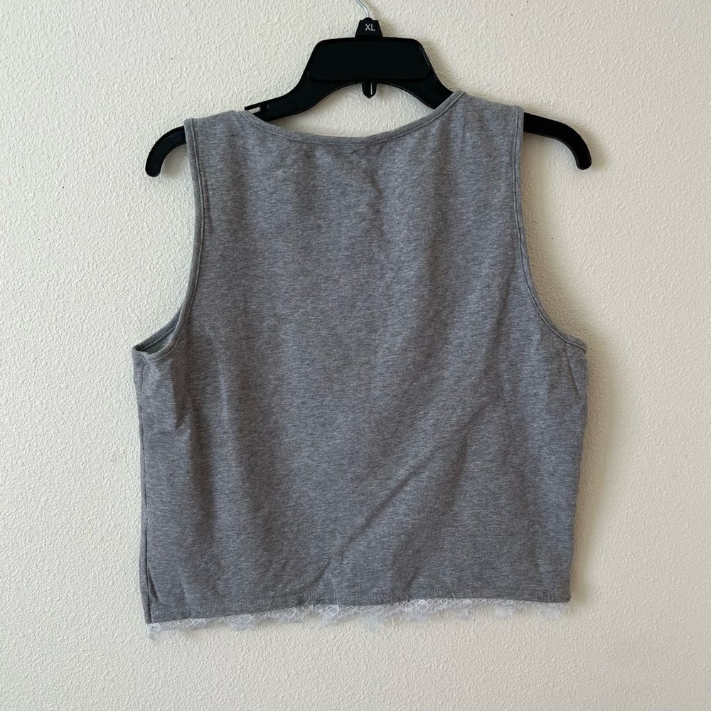 Fabletics Women Gray Crop Tank Top M - Picture 2 of 4